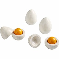 Wooden Eggs with Removable Yolk Play Food