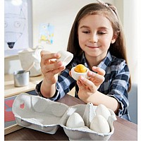 Wooden Eggs with Removable Yolk Play Food