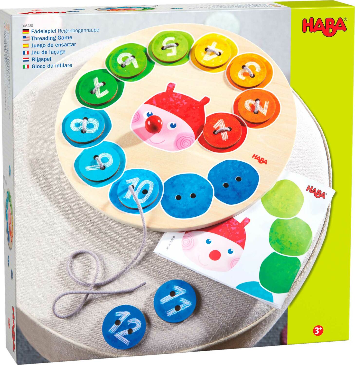 Rainbow Caterpillar Counting Threading Game