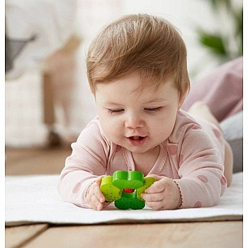 Shamrock Wooden Baby Rattle with Bell