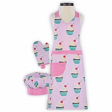 Cupcake Deluxe Child Apron Boxed Set
