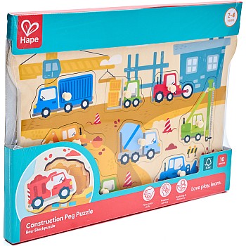 Construction Vehicles Peg Puzzle
