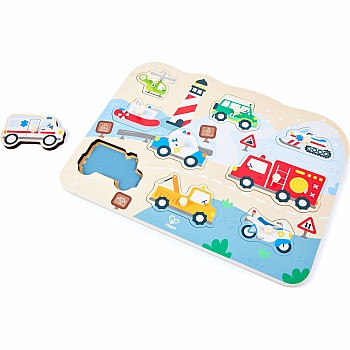 Emergency Vehicles Peg Puzzle