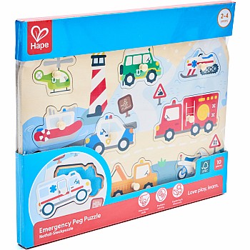Emergency Vehicles Peg Puzzle