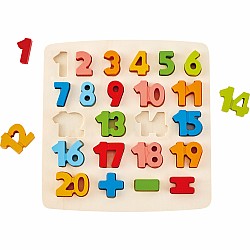 Hape "Chunky Number and Math" (23 Pc Peg Puzzle)