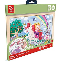 Hape "Unicorn Friends" (24 pc Color In Puzzle)