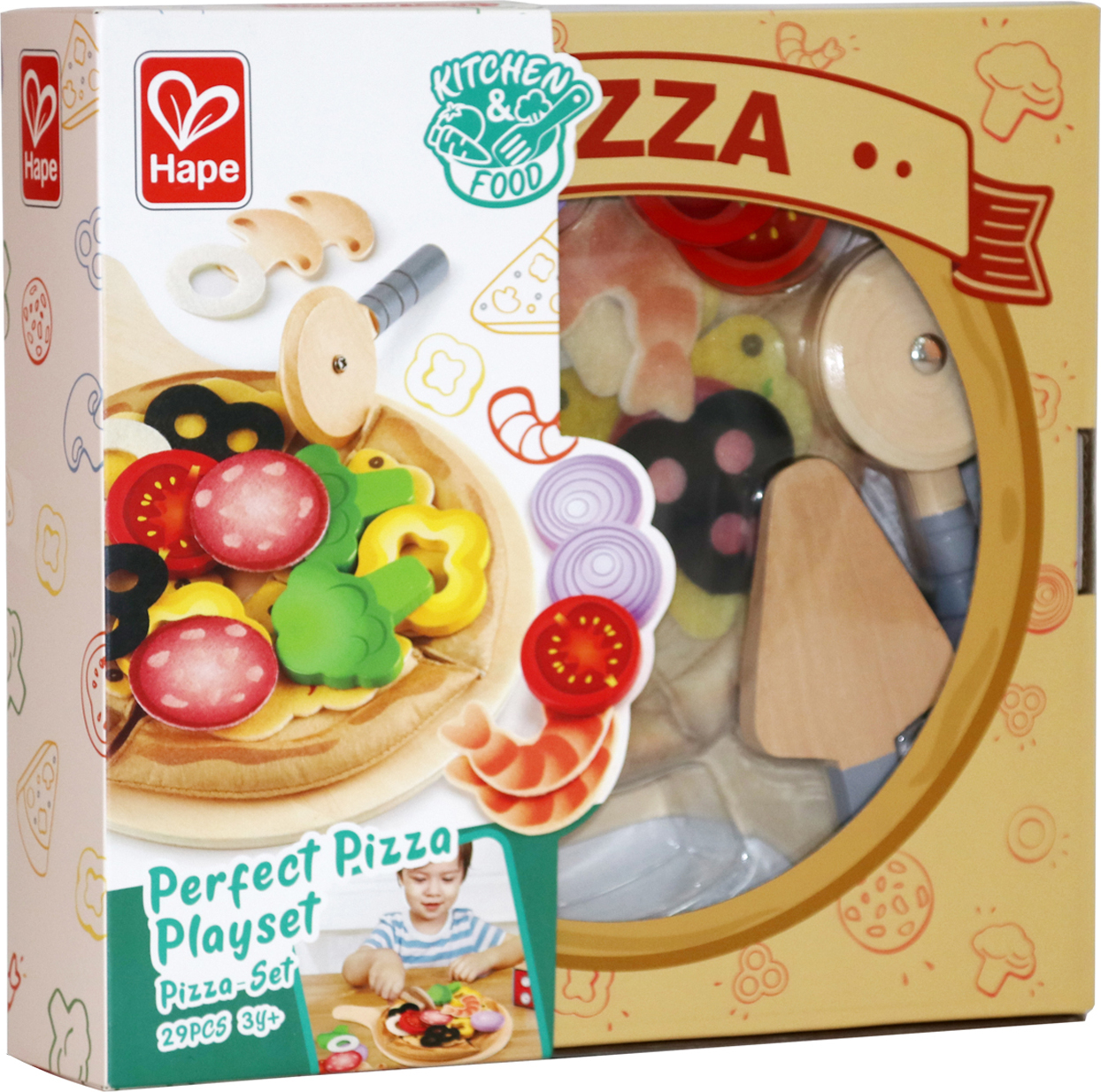 Hape Perfect Pizza Wooden Playset Kids Kitchen Pizza Oven