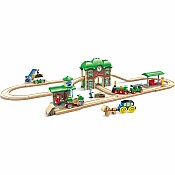 Wooden Retro Train & Station Set (DS)