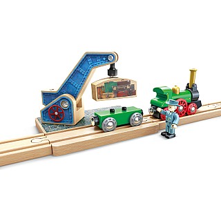 Wooden Retro Train & Station Set (DS)