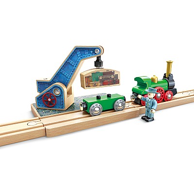 Wooden Retro Train & Station Set (DS)