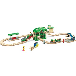 Wooden Retro Train & Station Set (DS)