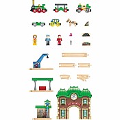 Wooden Retro Train & Station Set (DS)
