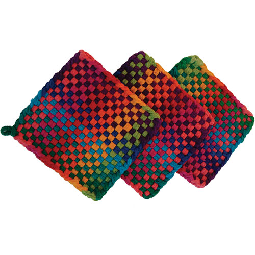 HARRISVILLE DESIGN TRADITIONAL SIZE SMALL LOOPS RAINBOW 2 POTHOLDERS