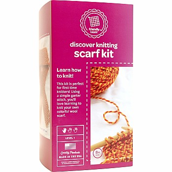 Knitting Scarf Kit, Orange