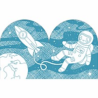Coloring Book with Stickers Outer Space