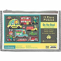 Mudpuppy On the Road Pouch Puzzle 12pc