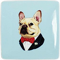 Berkley Bestiary Frenchie Portrait Square Porcelain Tray