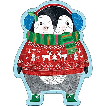 Winter Penguin Shaped Mini Puzzle