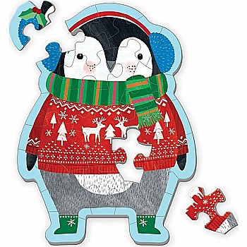 Winter Penguin Shaped Mini Puzzle