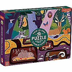 100 Piece Double-Sided Puzzle, Forest Above & Below 