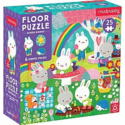 Petit Collage "Garden Bunnies" (25 Pc Floor Puzzle with Shaped Pieces)