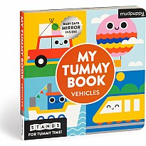 My Tummy Book Vehicles: High-Contrast Fold-Out Book That Stands for Tummy Time, Baby-Safe Mirror Inside!