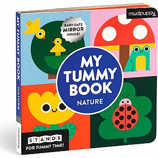 My Tummy Book Nature: High-Contrast Fold-Out Book That Stands for Tummy Time, Baby-Safe Mirror Inside!