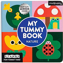 My Tummy Book Nature: High-Contrast Fold-Out Book That Stands for Tummy Time, Baby-Safe Mirror Inside!