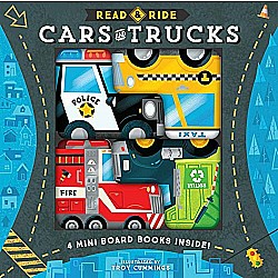 Read & Ride: Cars & Trucks: 4 board books inside! (Toy Book for Children, Kids Book about Trucks and Cars