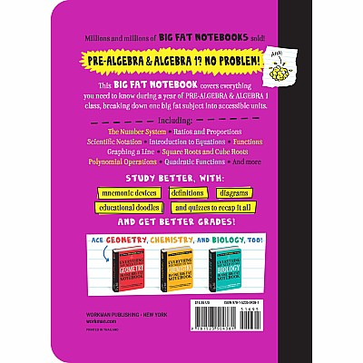 Everything You Need to Ace Pre-Algebra and Algebra I in One Big Fat Notebook