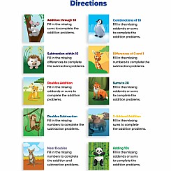Learn by Sticker: Addition and Subtraction: Use Math to Create 10 Baby Animals!