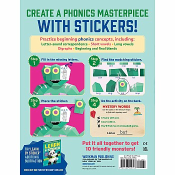 Learn by Sticker: Beginning Phonics: Use Phonics to Create 10 Friendly Monsters!