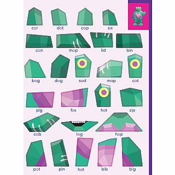 Learn by Sticker: Beginning Phonics: Use Phonics to Create 10 Friendly Monsters!