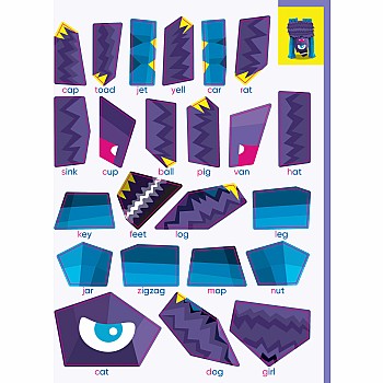 Learn by Sticker: Beginning Phonics: Use Phonics to Create 10 Friendly Monsters!