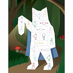 Learn by Sticker: More Addition & Subtraction: Use Math to Create 10 Fantasy Animals!
