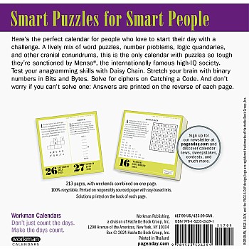 Mensa® 365 Brain Puzzlers Page-A-Day® Calendar 2025: Word Puzzles, Logic Challenges, Number Problems, and More