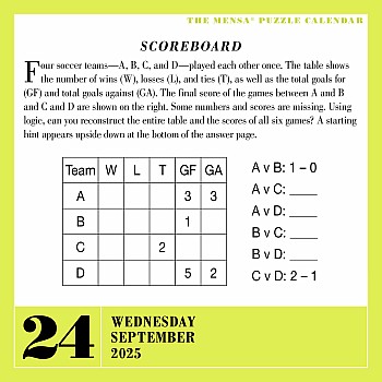 Mensa® 365 Brain Puzzlers Page-A-Day® Calendar 2025: Word Puzzles, Logic Challenges, Number Problems, and More