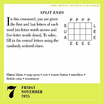 Mensa® 365 Brain Puzzlers Page-A-Day® Calendar 2025: Word Puzzles, Logic Challenges, Number Problems, and More