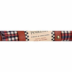 Pendleton Red Black Check Pattern Chess & Checkers: Travel-Ready Roll-Up Game