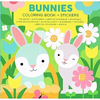 Bunnies Coloring Book + Stickers