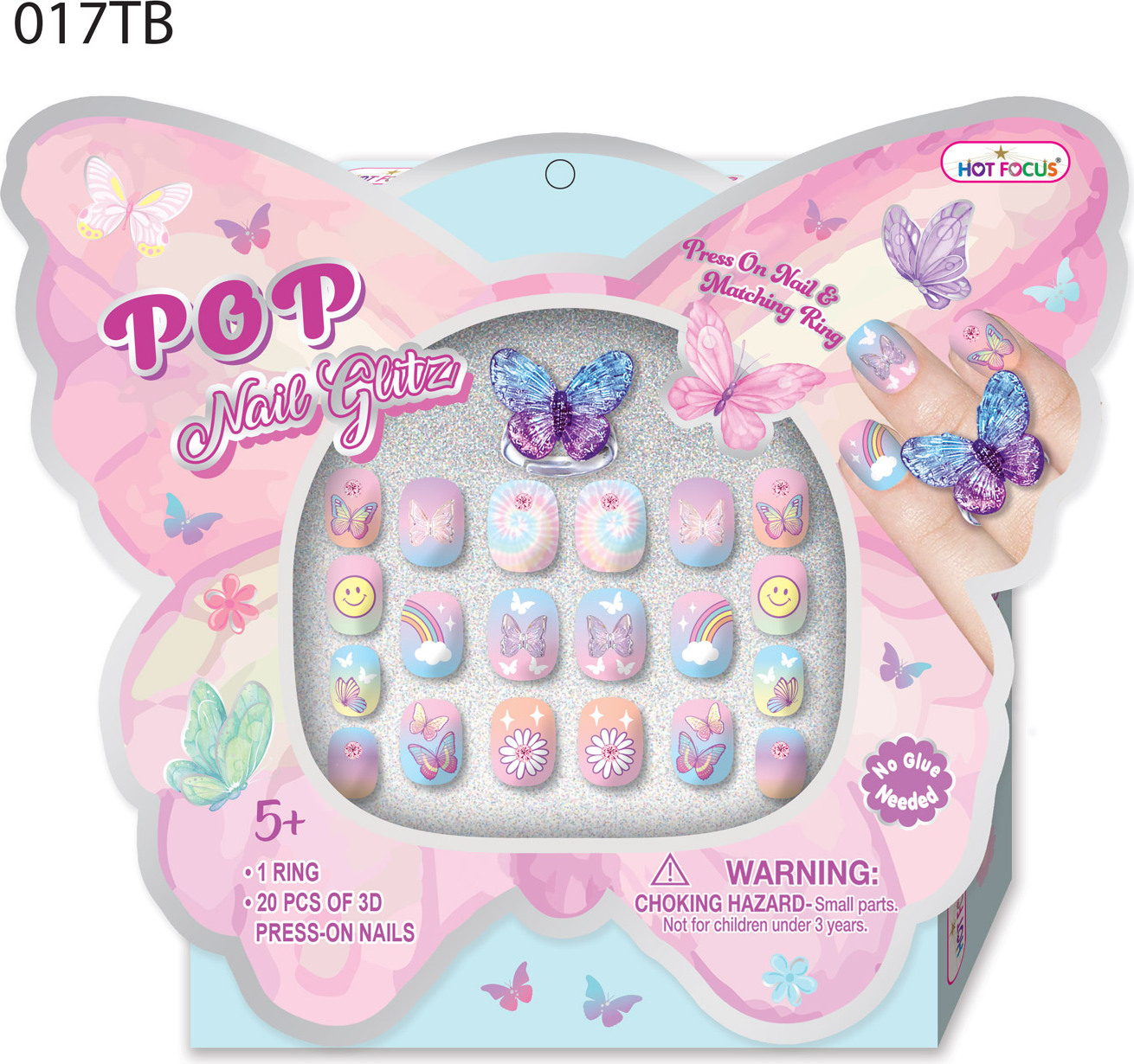 Pop Nail Glitz, Tie Dye Butterfly