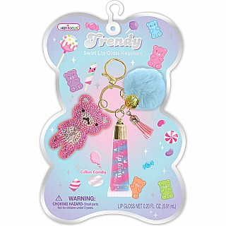 Trendy Lip Gloss with Keychain, Gummy Bear