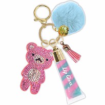 Trendy Lip Gloss with Keychain, Gummy Bear