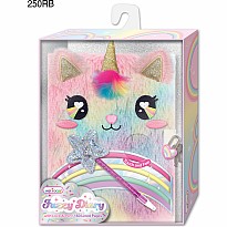 Fuzzy Diary With Lock & Keys, Rainbow