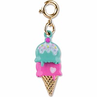 Gold Swivel Ice Cream Cone Charm
