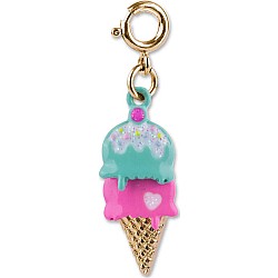 Gold Swivel Ice Cream Cone Charm