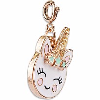 Gold Unicorn Smiley Charm