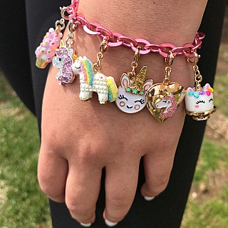 Gold Unicorn Smiley Charm