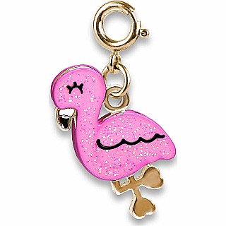 Gold Glitter Flamingo Charm