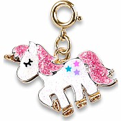 Gold Glitter Unicorn Charm